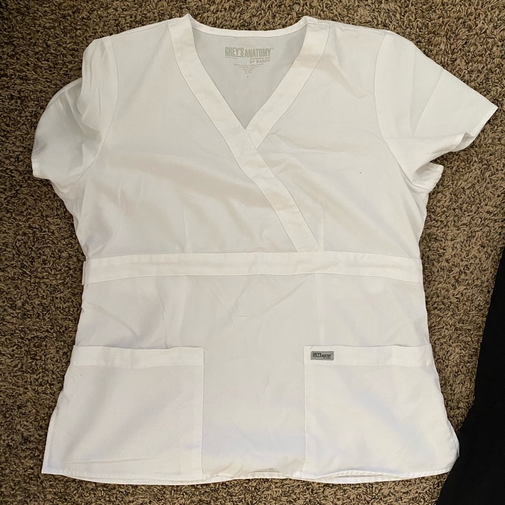 Greys Anatomy white scrub top